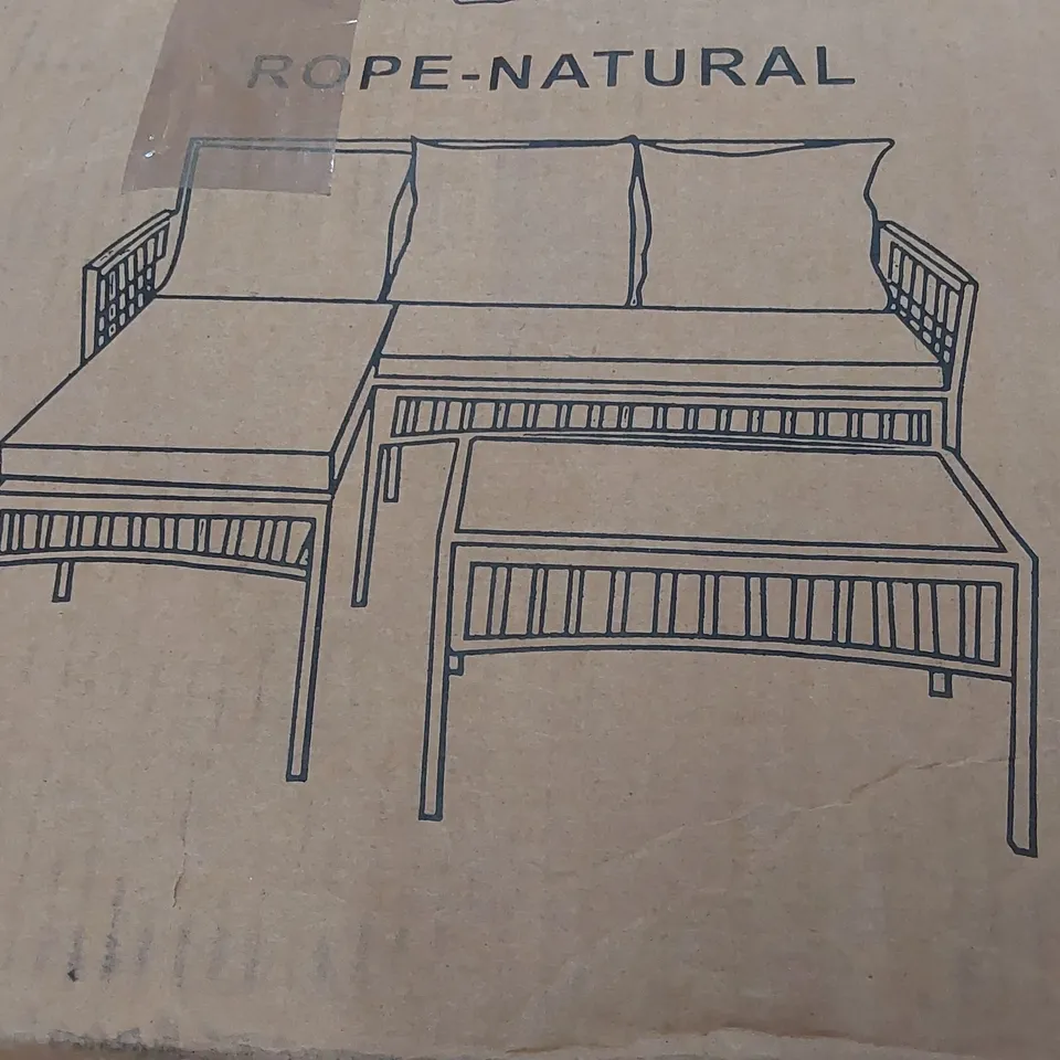 BOXED GARDEN SOFA IN NATURAL/CREAM (1 BOX)