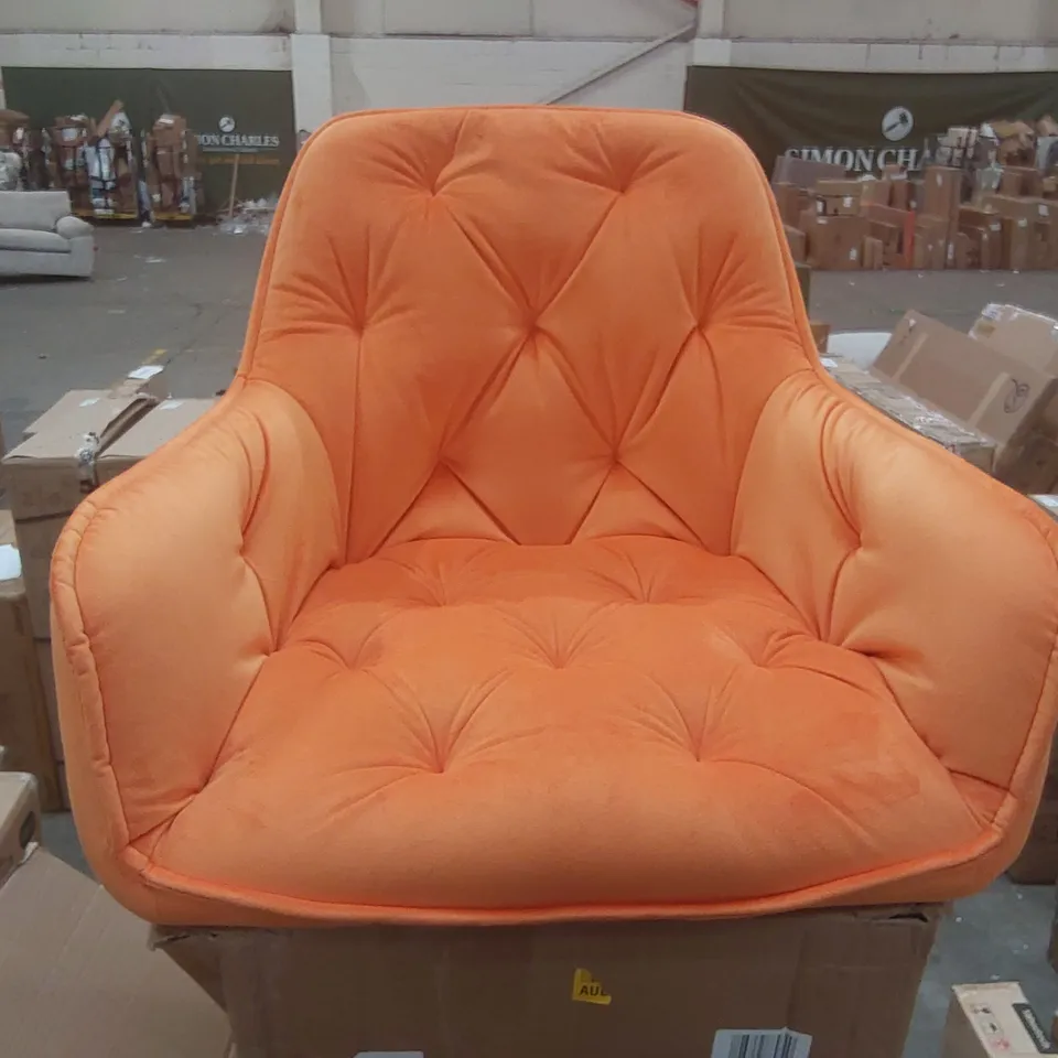 BOXED VELVET UPHOLSTERED DINING CHAIR