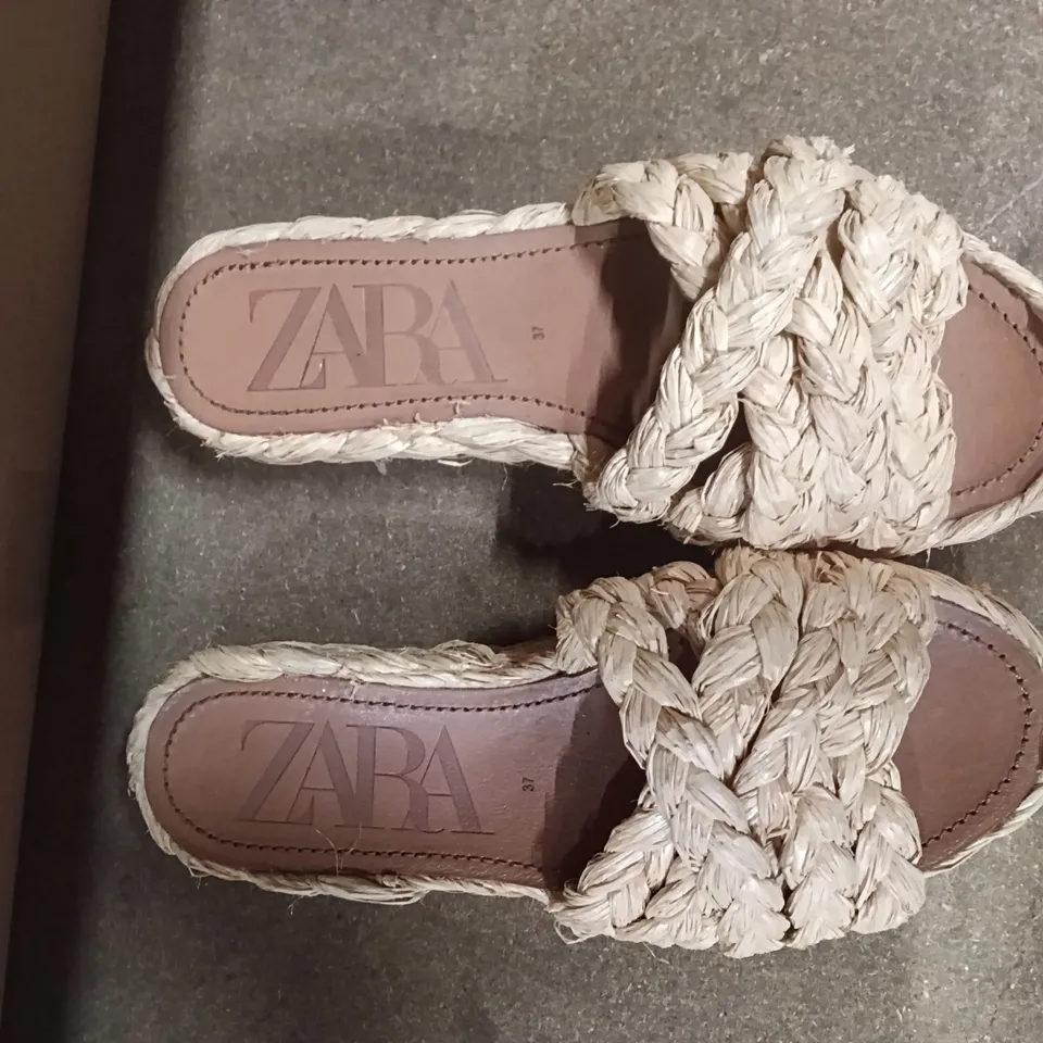 ZARA WOMEN'S WOVEN ESPADRILLE SANDALS – UK 4 (EU 37) – OPEN-BACK