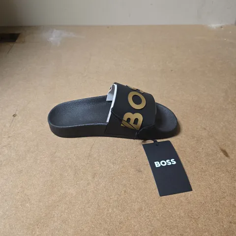 HUGO BOSS BLACK LOGO STRAP SLIDE SANDALS – MEN'S -  EUR SIZE 36 