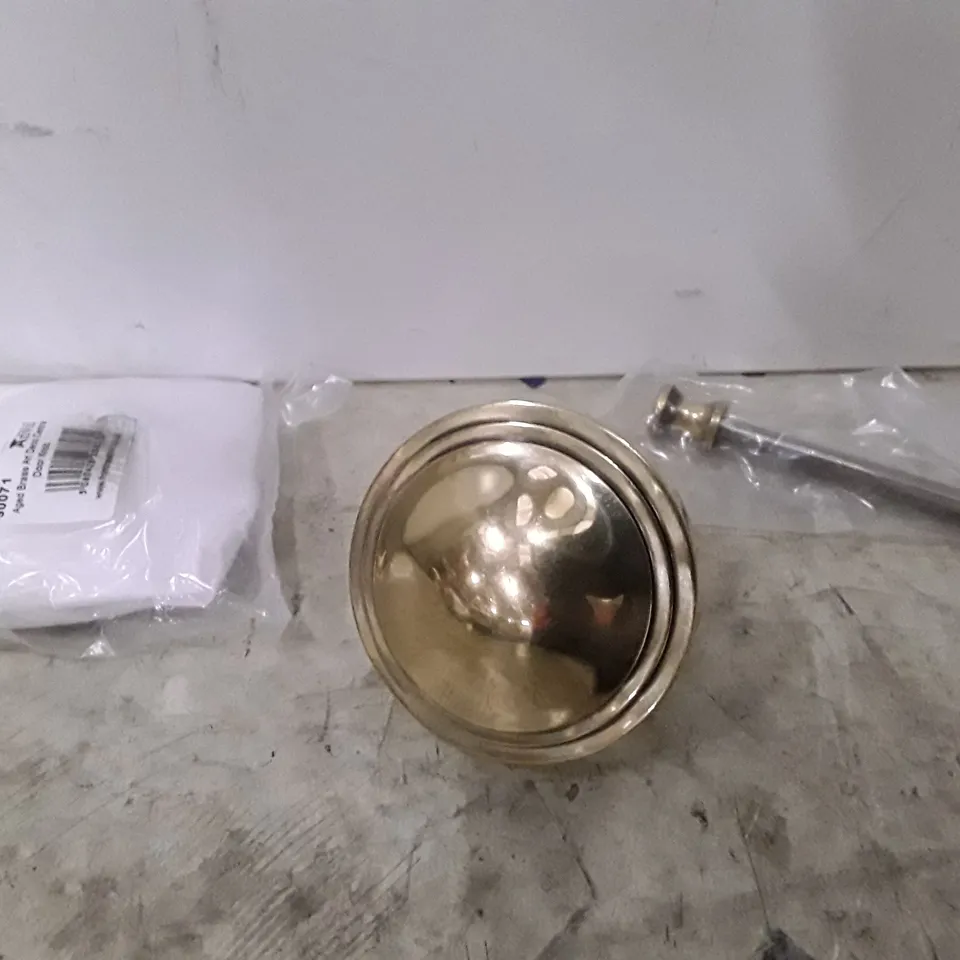 BOXED ART DECO SINGLE DUMMY DOOR KNOB - AGED BRASS