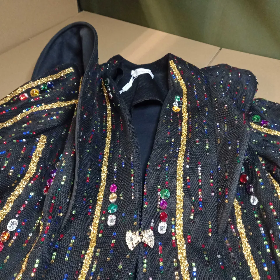 ORLANDO BLACK/BEDAZZLED STATEMENT BLAZER 