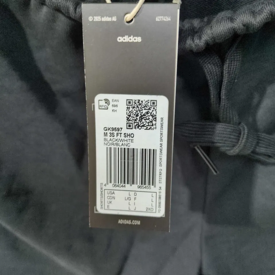 ADIDAS MEN'S BLACK SHORTS - SIZE L