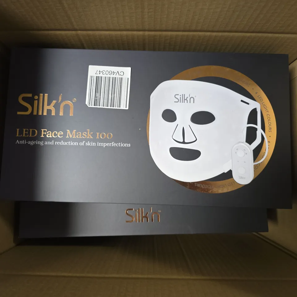 6 BOXED SILK'N FACIAL LED FACE MASK WITH 100 LEDS