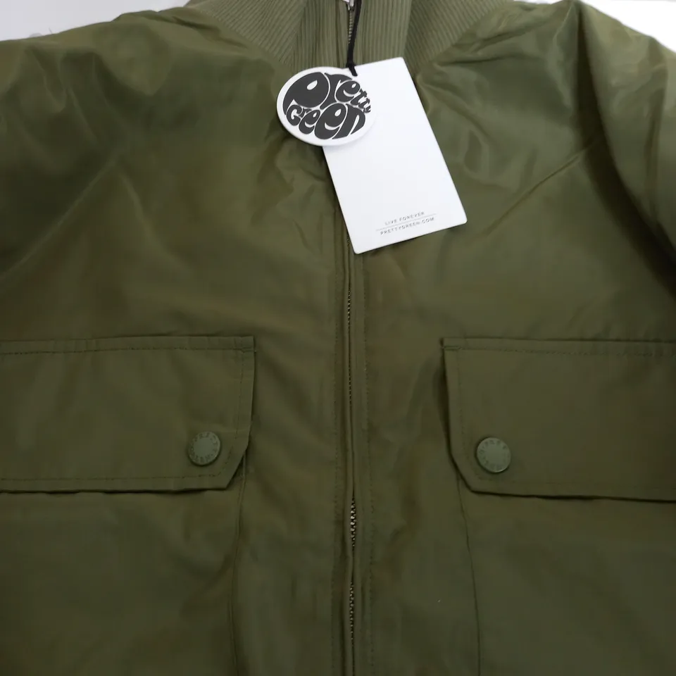 PRETTY GREEN MUNICH JACKER IN KHAKI - LARGE