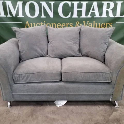 QUALITY DESIGNER 2 SEATER SOFA - GREY FABRIC