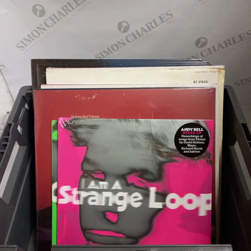 BOX OF APPROX 10 ASSORTED VINYLS INCLUDING ANDY BELL REMIX EP, ANDY BEEL ACOUSTIC EP AND DEAD CITY CLUB NOTHING BUT THIEVES