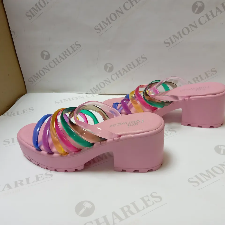 DESIGNER KOI VEGAN LOLLIPOPS PINK STRAPPY SLIDERS SIZE 4