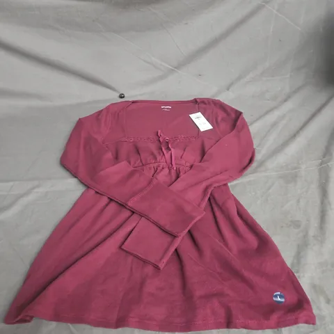 HOLLISTER WOMEN’S KNIT TOP – BURGUNDY, SIZE L