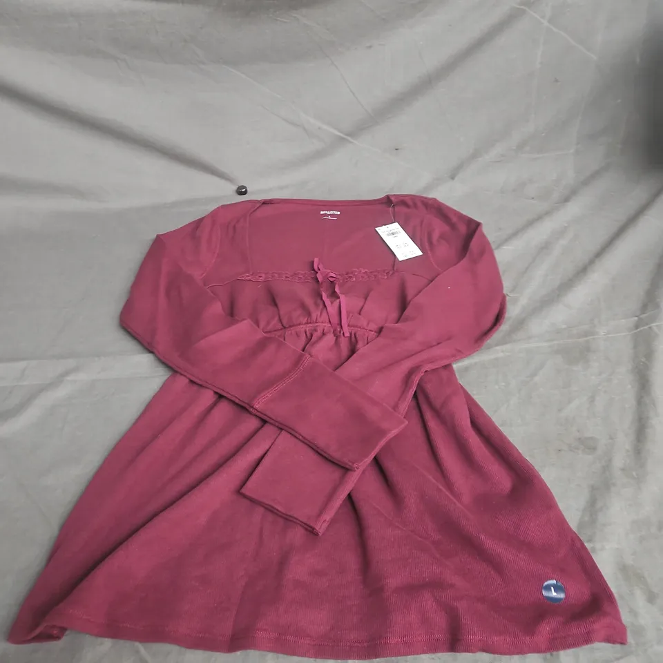 HOLLISTER WOMEN’S KNIT TOP – BURGUNDY, SIZE L