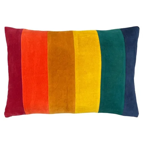 BOXED STRIPED RECTANGULAR LUMBAR CUSHION