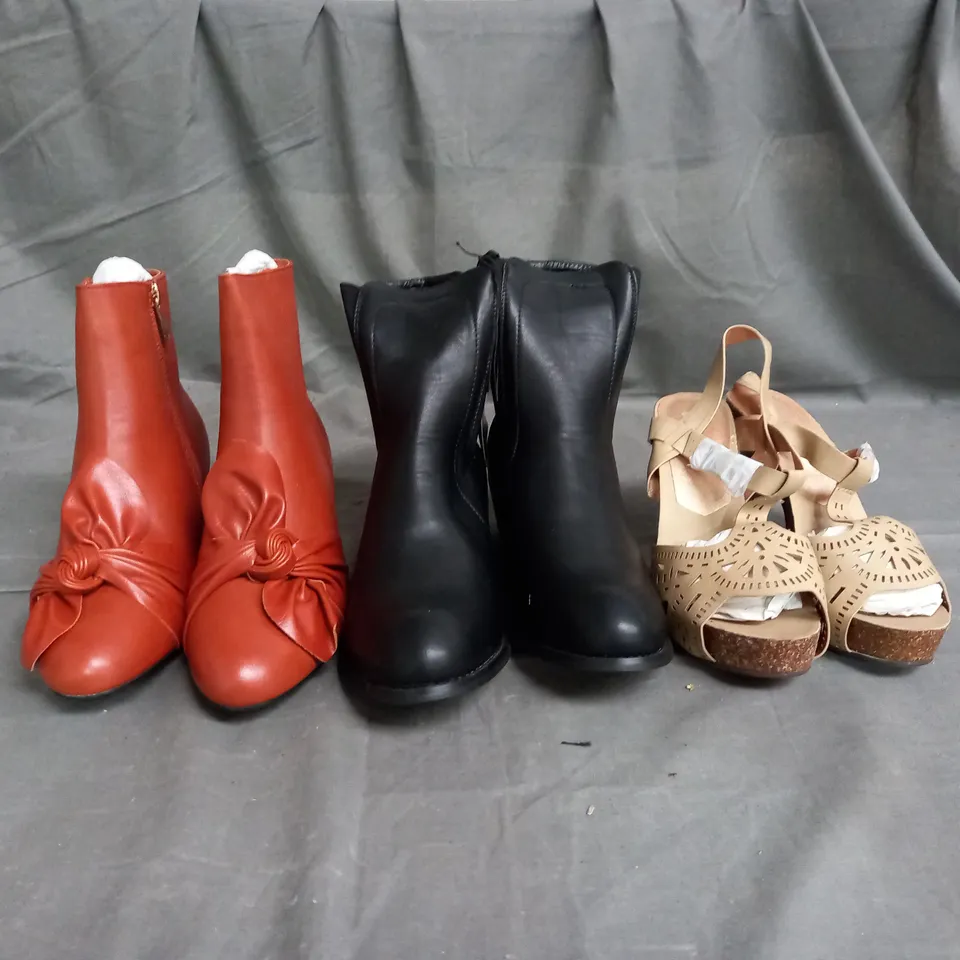 APPROXIMATELY 10 PAIRS OF ASSORTED WOMEN SHOES IN VARIOUS STYLES AND SIZES
