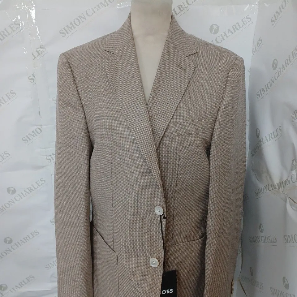 BOSS TAN CHECK BLAZER WITH 2 BUTTONS - SIZE 48