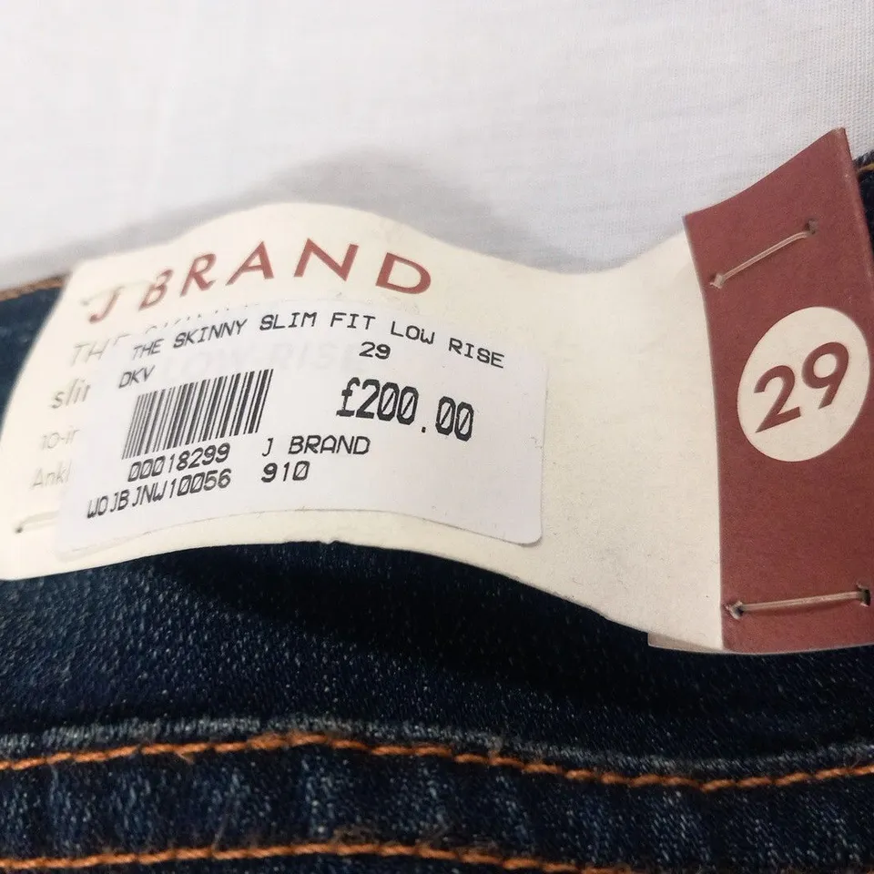 J BRAND THE SKINNY SLIM FIT LOW RISE DKV JEANS SIZE 30