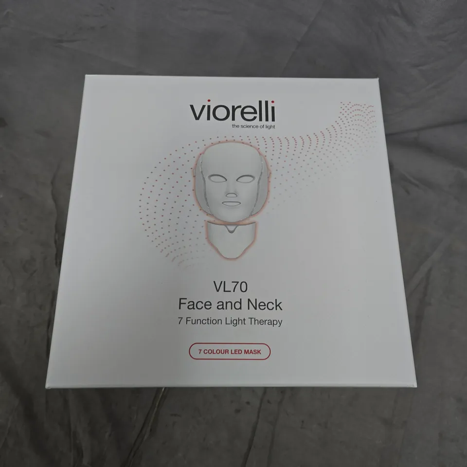VIORELLI VL70 FACE AND NECK LED LIGHT THERAPY MASK – 7 COLOUR LED