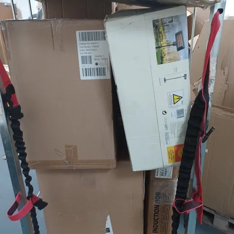 CAGE OF APPROXIMATELY 8 ASSORTED HOUSEHOLD ITEMS TO INCLUDE STANDING HEATER, INDUCTION HOB, ETC - COLLECTION ONLY