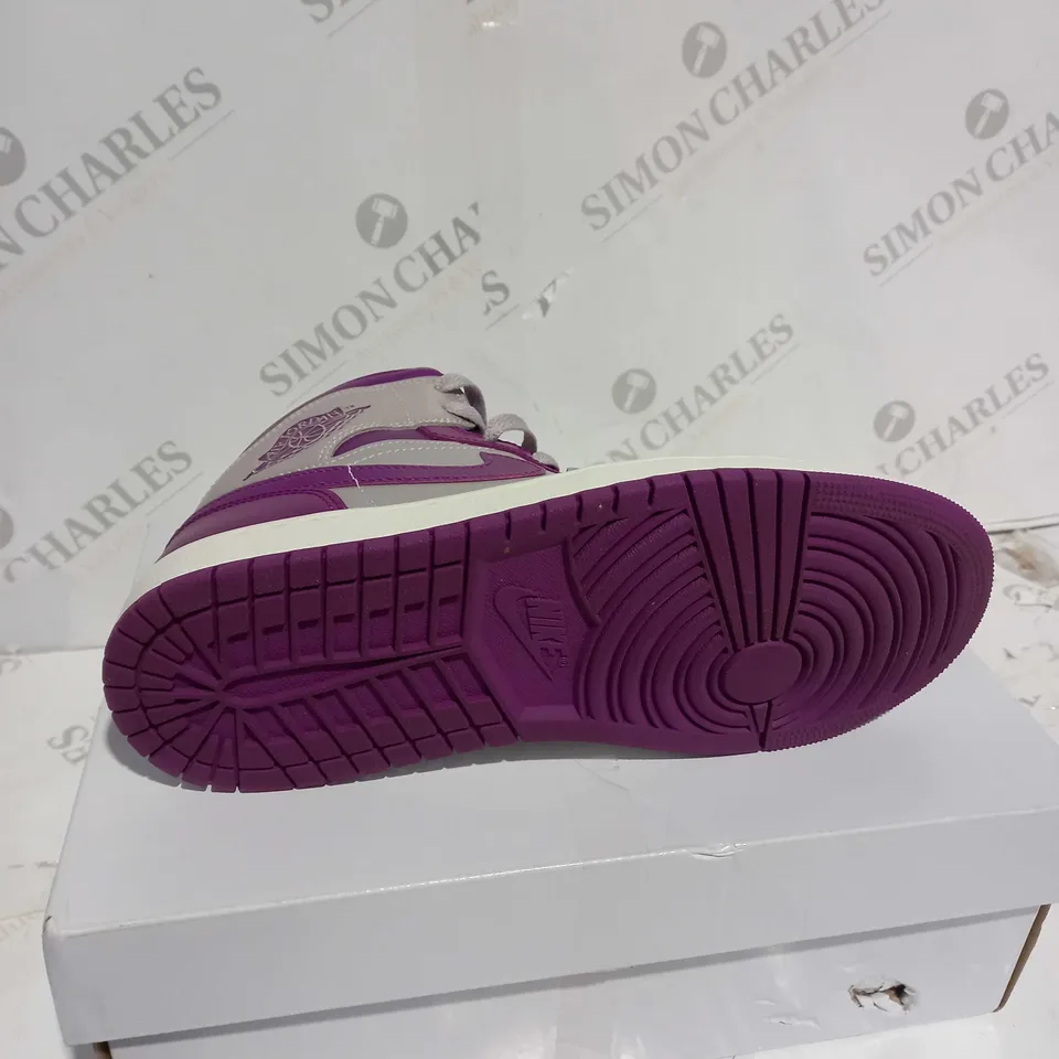 BOXED WOMENS AIR JORDAN 1 MID PURPLE & GREY - UK SIZE 5.5