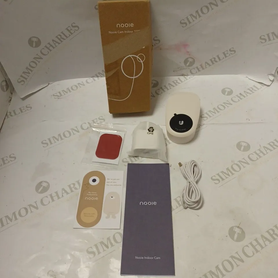 BOXED NOOIE INDOOR CAMERA WITH POWER ADAPTOR, CABLE AND INSTRUCTIONS