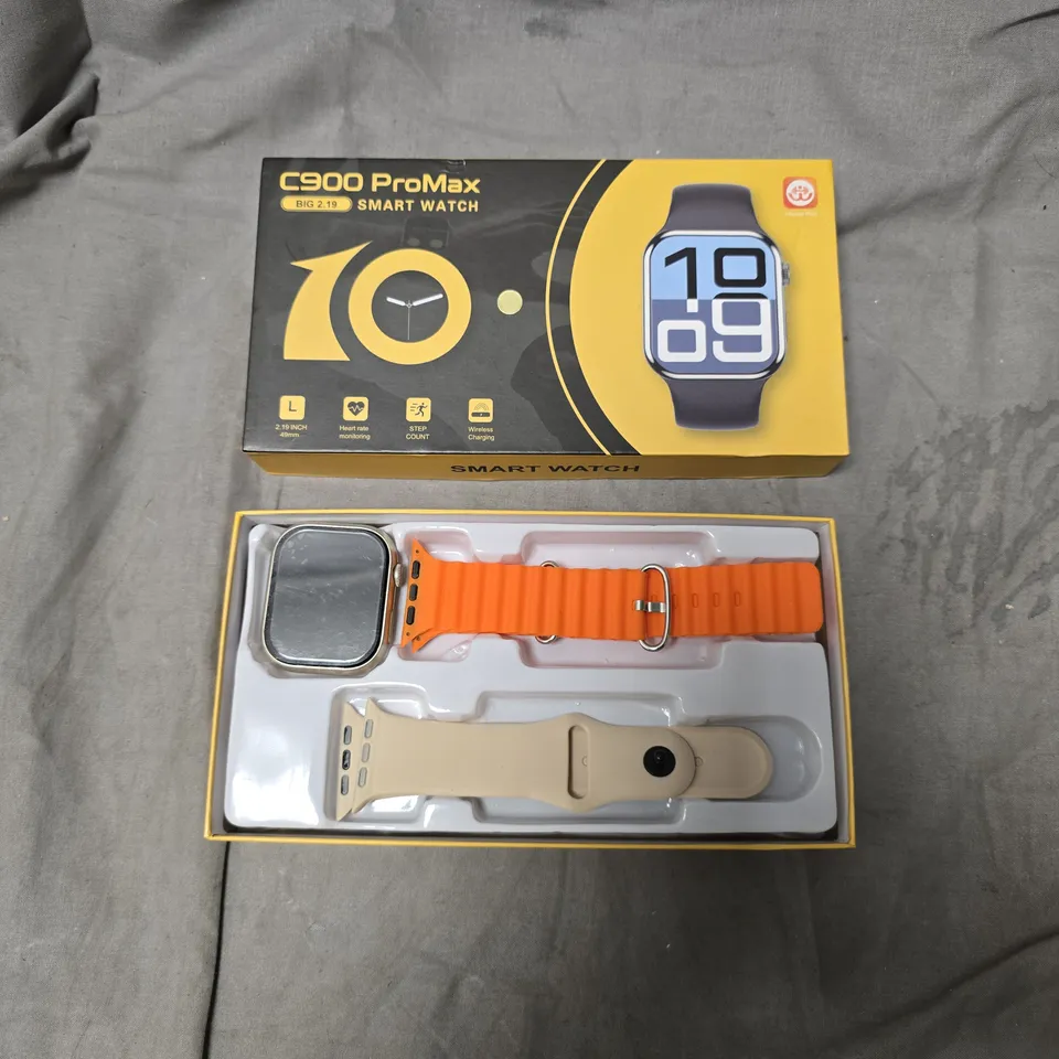 C900 PROMAX SMART WATCH – ORANGE & BEIGE BANDS INCLUDED