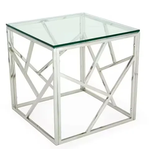 BRAND NEW BOXED BETTY LAMP TABLE - STAINLESS STEEL/SILVER (1 BOX)