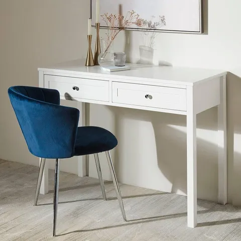 BOXED LAURA JAMES STEVIE 108cm DRESSING TABLE - IVORY WHITE (1 BOX)