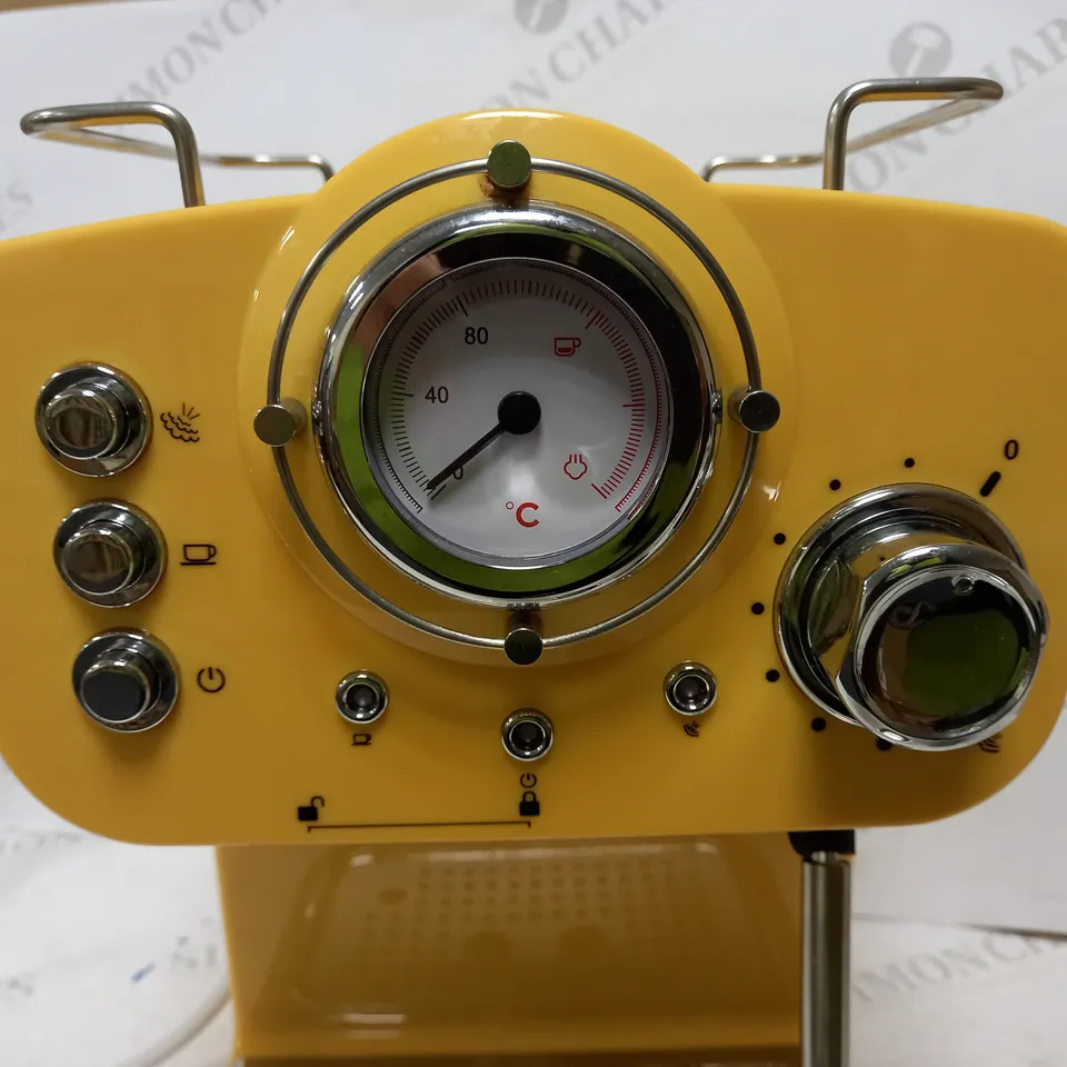 SWAN RETRO PUMP ESPRESSO COFFEE MACHINE - YELLOW