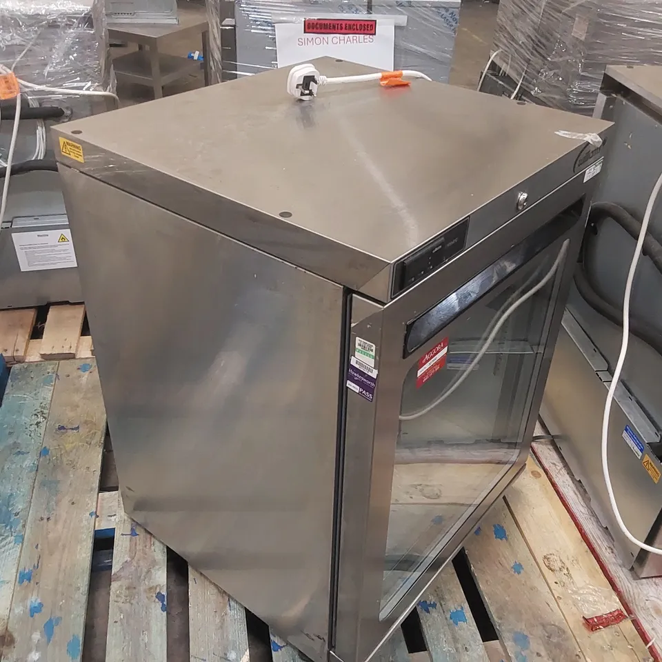 WILLIAMS AMBER HA135-SA R1 135 LTR UNDERCOUNTER SINGLE DOOR STAINLESS STEEL COMMERCIAL DISPLAY FRIDGE