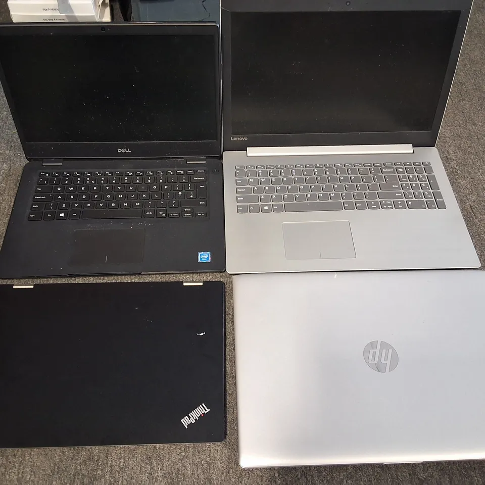 LOT OF 4 ASSORTED LAPTOP TO INCLUDE DELL, LENOVO AND HP