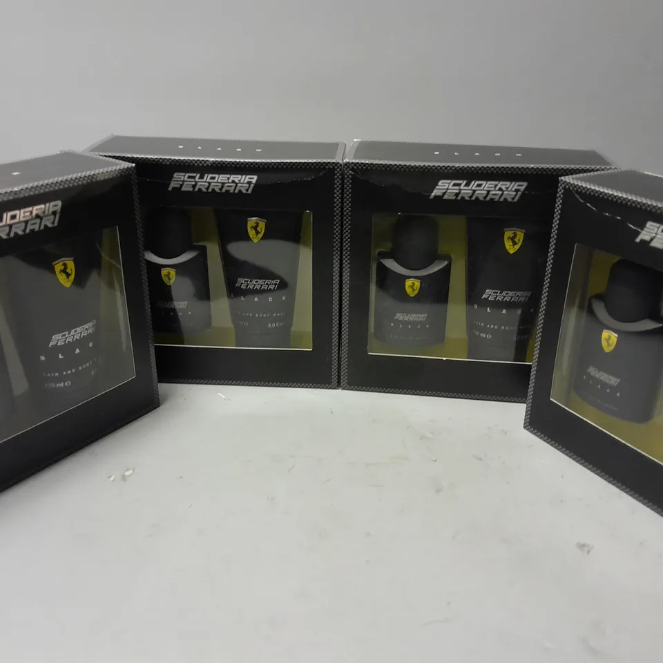 4 BOXED SCUDERIA FERRARI BLACK BOXSETS