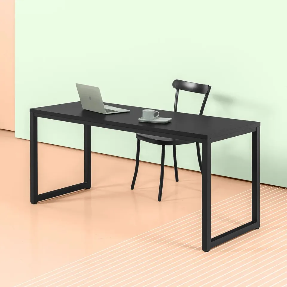 BOXED BERENICE SOLID STEEL OFFICE DESK - ESPRESSO (1 BOX)