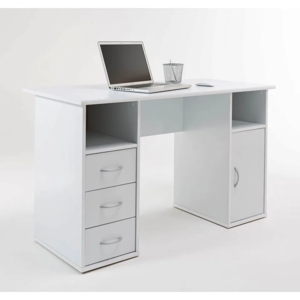 BOXED ALPHASON MARYLAND COMPUTER DESK WHITE - AW12010WHI (1 BOX)
