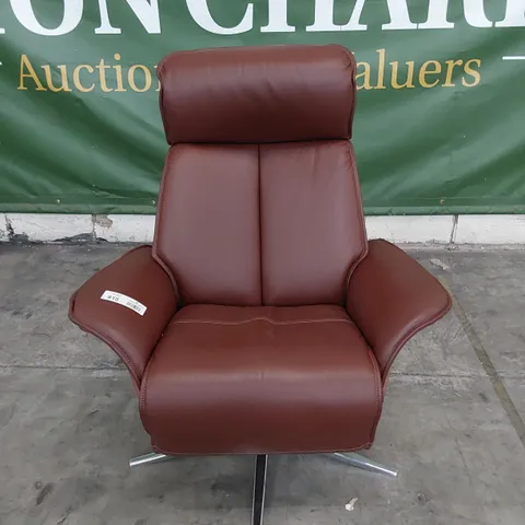 QUALITY BRITISH DESIGNER G PLAN OSLO POWER RECLINING CHAIR CAMBRIDGE CONKER LEATHER 