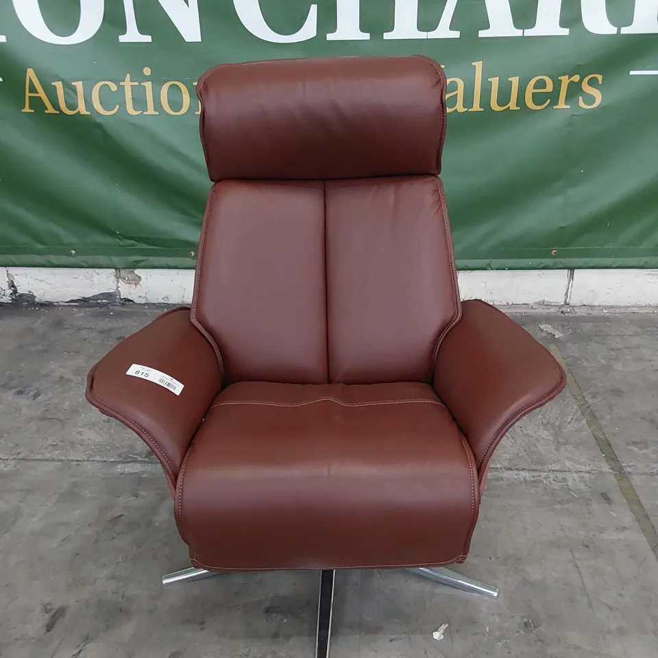 QUALITY BRITISH DESIGNER G PLAN OSLO POWER RECLINING CHAIR CAMBRIDGE CONKER LEATHER 