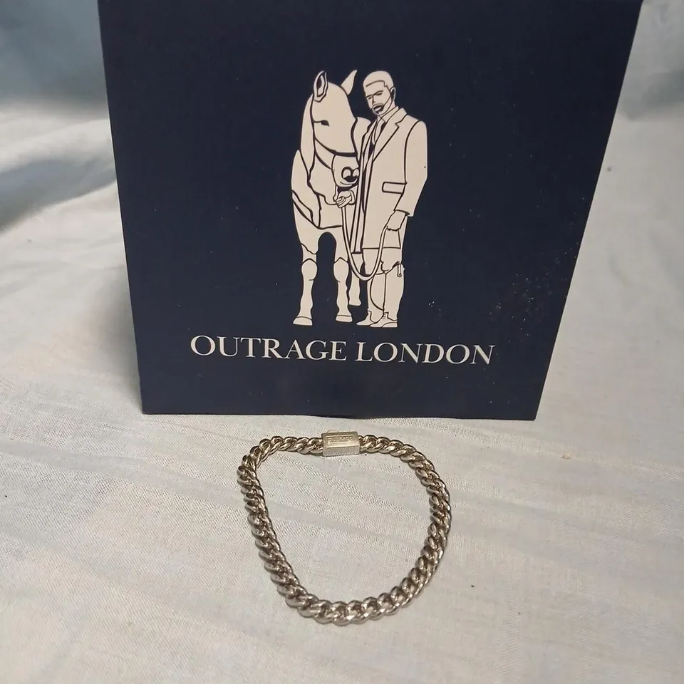 OUTRAGE LONDON BRACELET – SILVER-TONE CURB CHAIN