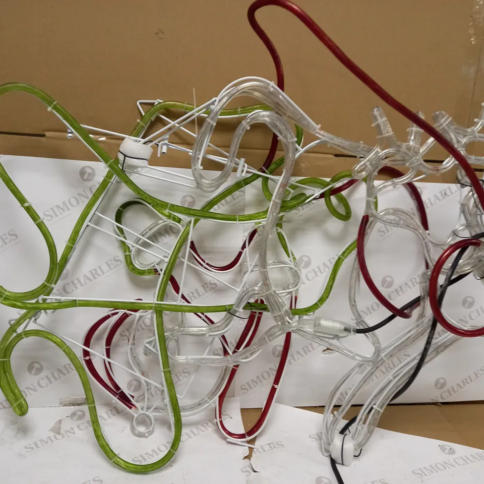 LED L;IGHT FESTIVE REINDEER AND SLEIGH DECOR