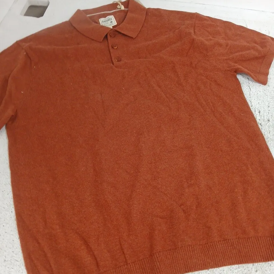 FATFACE RYE TIPPED POLO SHIRT – MEN'S, UK L TALL, RUST RED