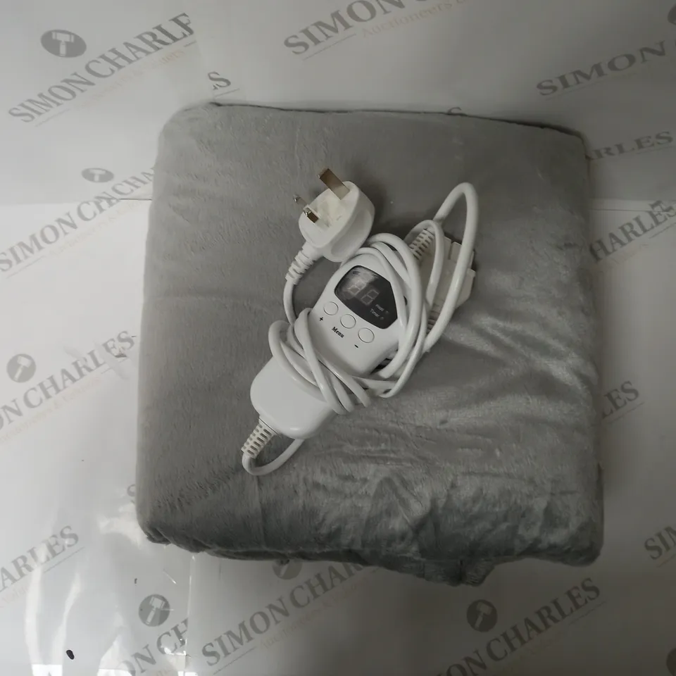 BOXED SUPER POLAR FLEECE 160 X 120CM ELECTRIC BLANKET IN GREY