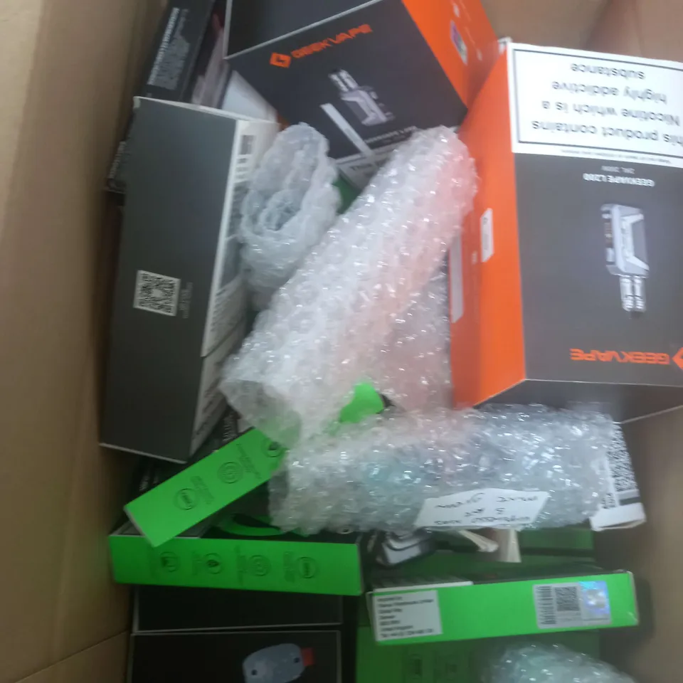 BOX OF APPROXIMATELY 20 ASSORTED E-CIGARATTES TO INCLUDE VAPORESSO, SMOK, ASPIRE ETC