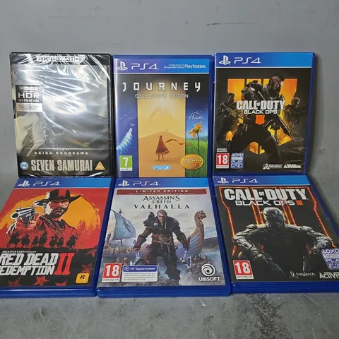 TOTE OF APPROXIMATELY 15 ASSORTED VIDEO GAMES TO INCLUDE - PS4 CALL OF DUTY BLACK OPS IIII , PS4 RED DEAD REDEMPTION II ETC