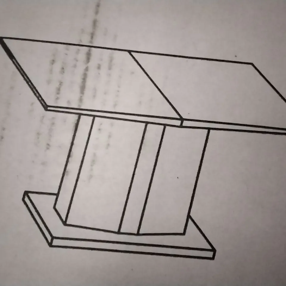 BOXED BELMONTE EXTENDABLE DINING TABLE (2 OF 3 BOXES) INCOMPLETE 