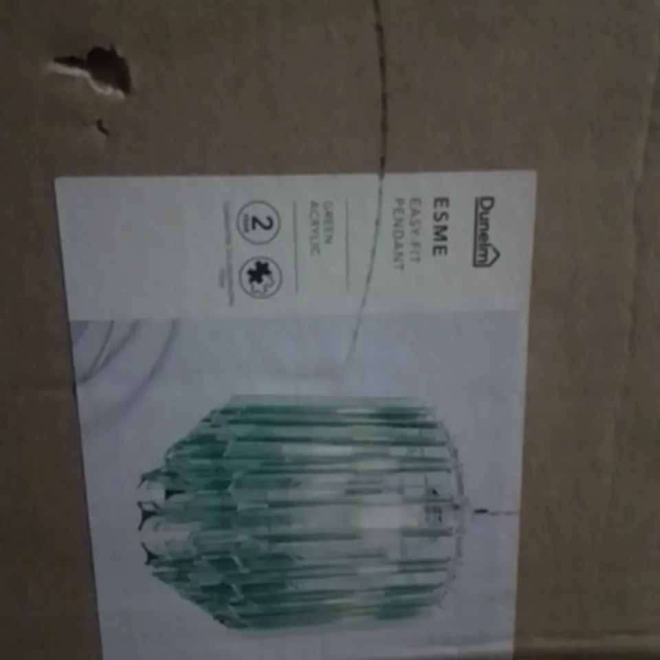 BOXED ESME FIT PENDENT GREEN ACRYLIC