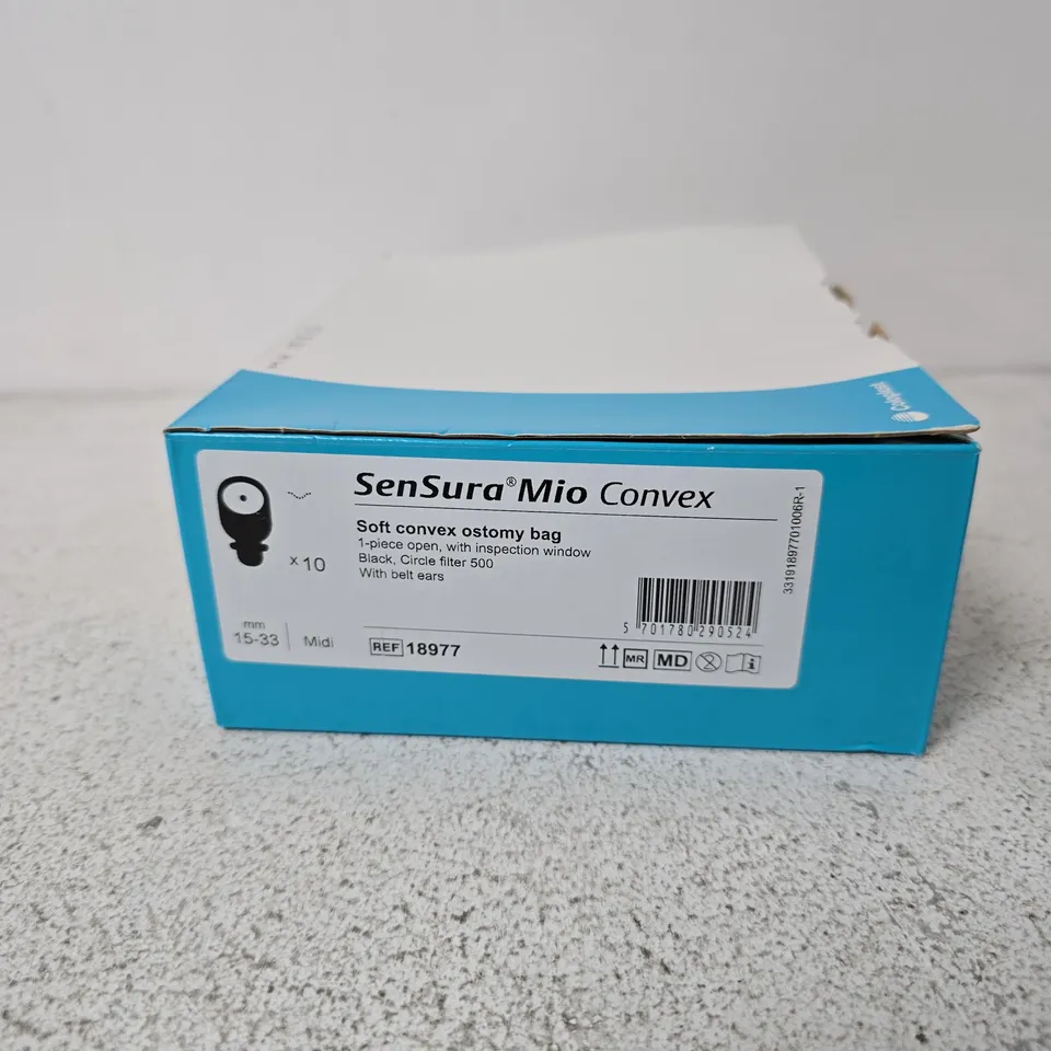 COLOPLAST SENSURA MIO CONVEX OSTOMY BAG – MIDI, 1-PIECE WITH INSPECTION WINDOW, BOX OF 10