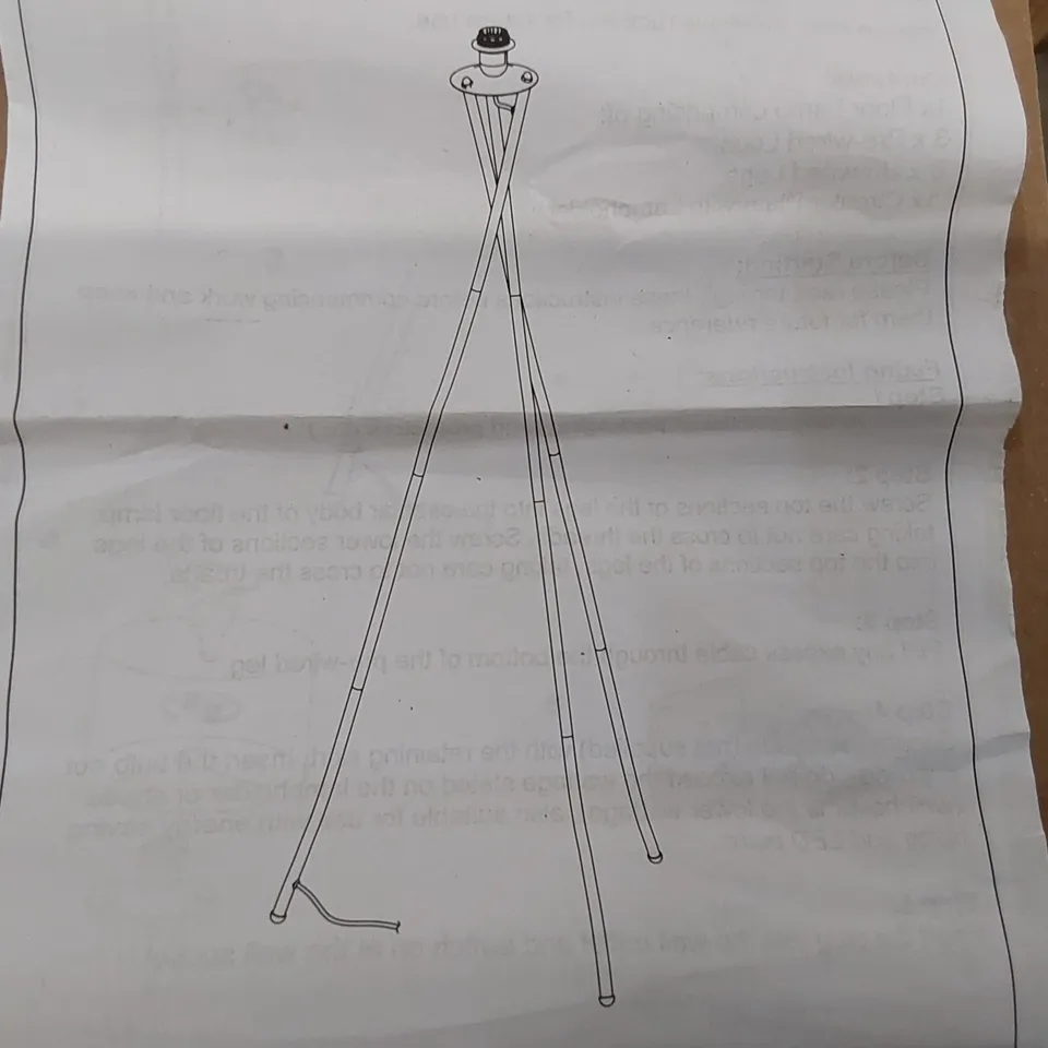 BAGGED AHTI 130CM TRIPOD FLOOR LAMP BASE (1 ITEM)