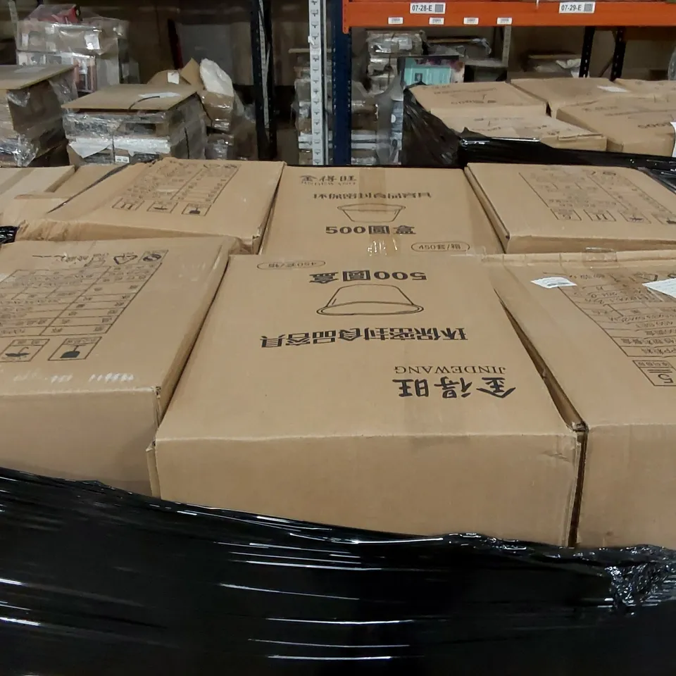 PALLET TO CONTAIN A LARGE ASSORTMENT OF SEALED FOOD CONTAINERS 