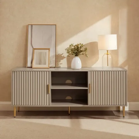 BOXED DUSK EVIE TV UNIT FOR TVS UP TO 65"- TAUPE (1 BOX)