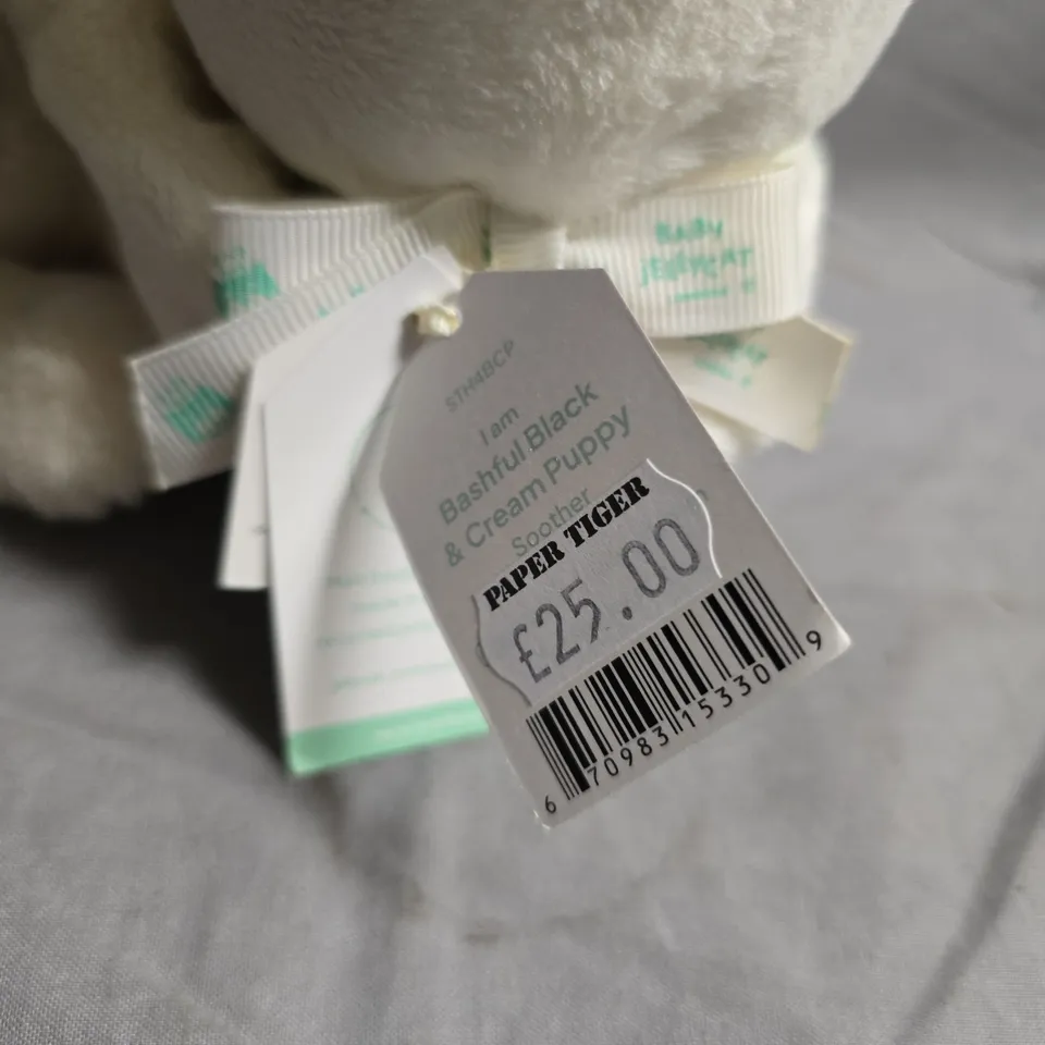 JELLYCAT BASHFUL BLACK & CREAM PUPPY – BABY JELLYCAT LONDON PLUSH TOY 