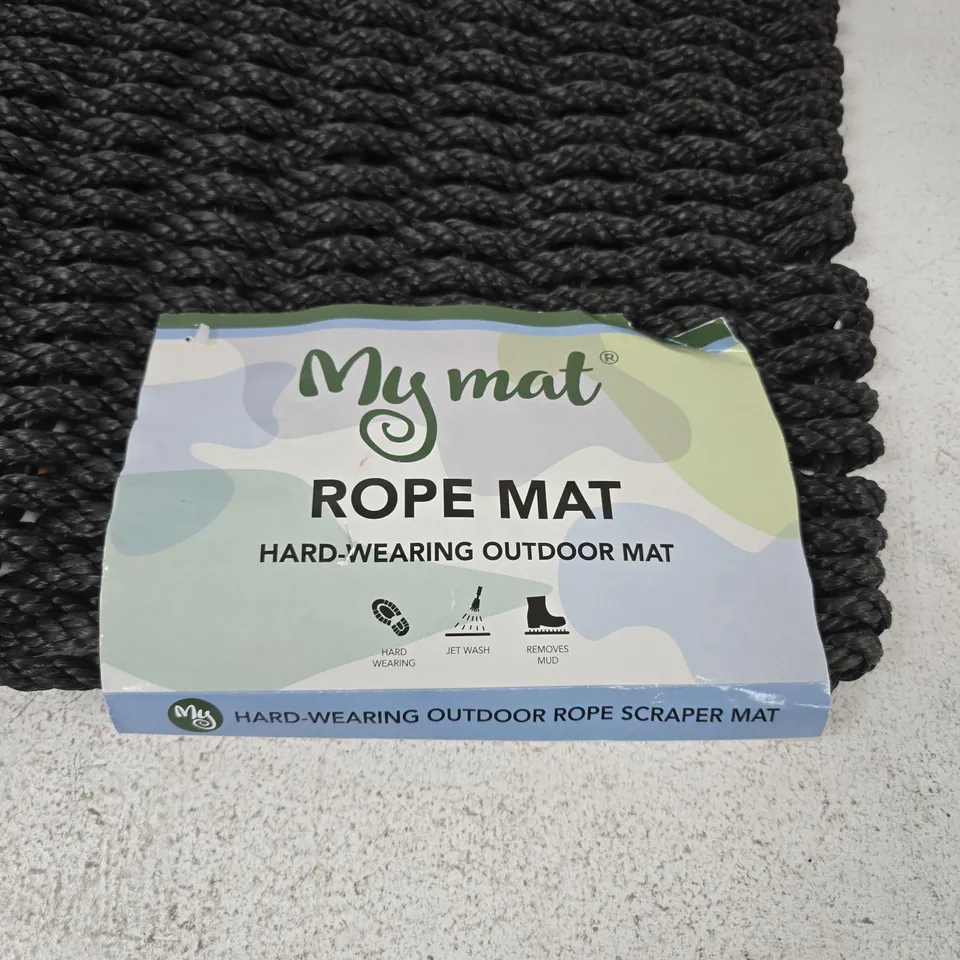 MY MAT ROPE MAT – BLACK OUTDOOR SCRAPER MAT