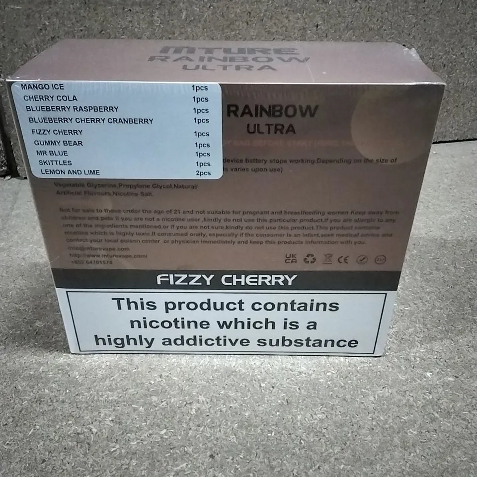 BOXED & SEALED MTURE RAINBOW ULTRA 5000 PUFF DISPOSABLE E-CIGERETTE 