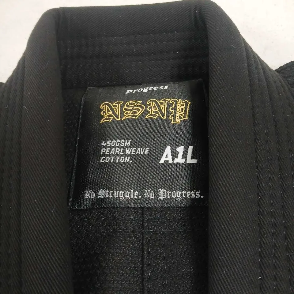 "NO STRUGGLE NO PROGRESS" BLACK GI MARTIAL ARTS A1L