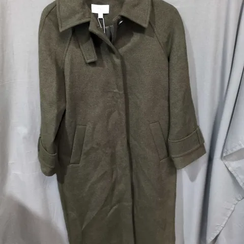 M&S WOOL COAT – OLIVE/KHAKI, UK SIZE 10